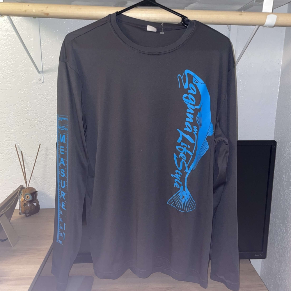 Men's Gray and Blue Shirt